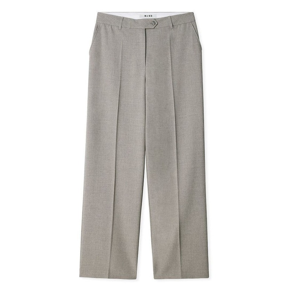 NA-KD Women's Tailored Mid Waist Suit Pants - Greige (Gray) - EU42 (US 10/12)